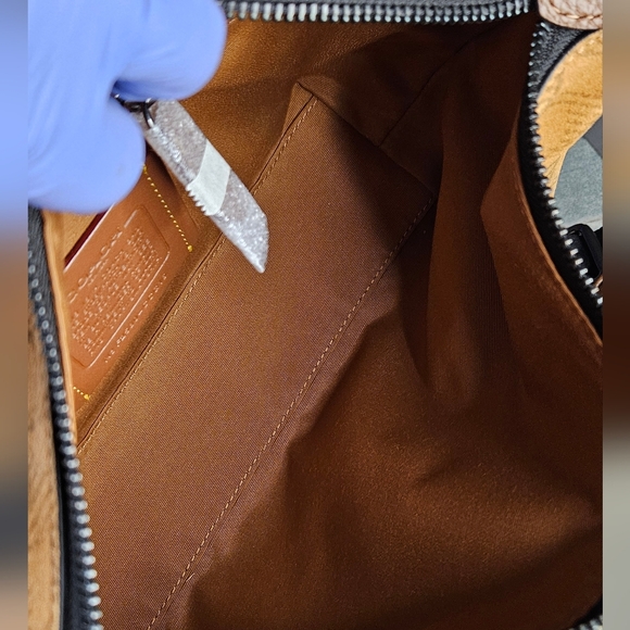 NWT Coach Small Finn Crossbody Bag CCG16 Caramel Sable Suede Signature + Pouch - Picture 15 of 17